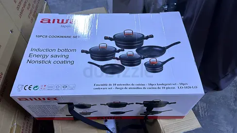 Aiwa 10PC Nonstick Cookware Set - Induction Bottom for Energy Saving. Aiwa Japan