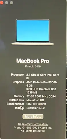 MacBook Pro 2019 | i9 | 32GB RAM | 500GB SSD | Excellent Condition
