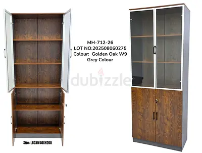 Spacious Wooden Cabinet with Glass Doors