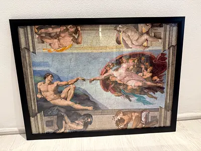 Framed Puzzles of The Creation of Adam and Creation of Eve 1,000 piece - More than 50 hours work