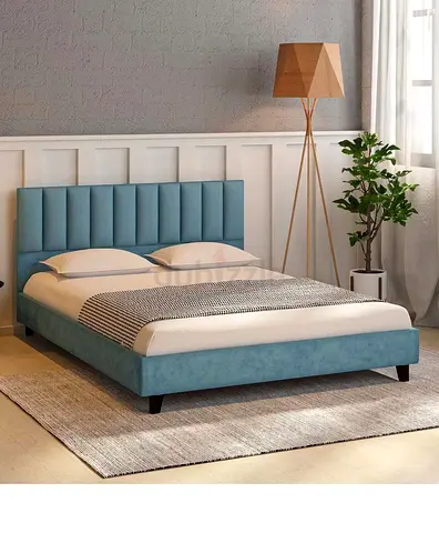 Stylish Queen Size Bed with Padded Headboard