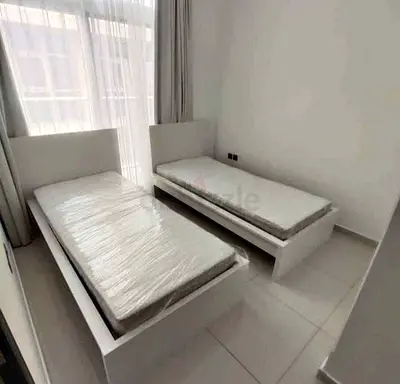 Modern White Twin Beds in Excellent Condition