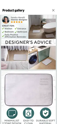 Bloom Memory Foam Bath Mat – Anti-Slip  Super Absorbent (40×60 cm)