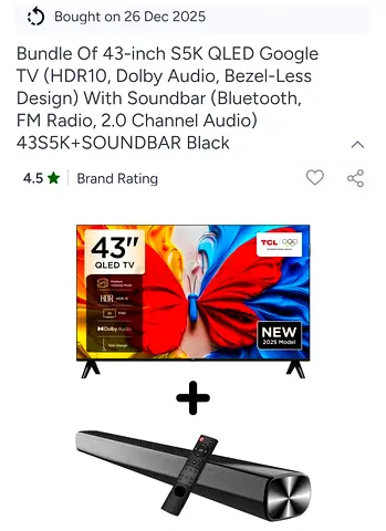 Google TV 43 inch TCL QLED