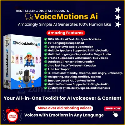 Voice Motion AI | Lifetime Subscription | Voice Generator | Create Studio-Quality Voiceovers
