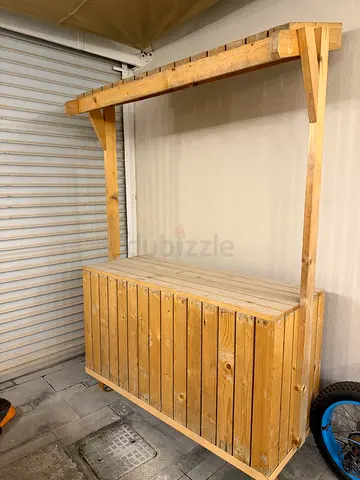 Negotiable Price - Wooden Food Stand with Wheels