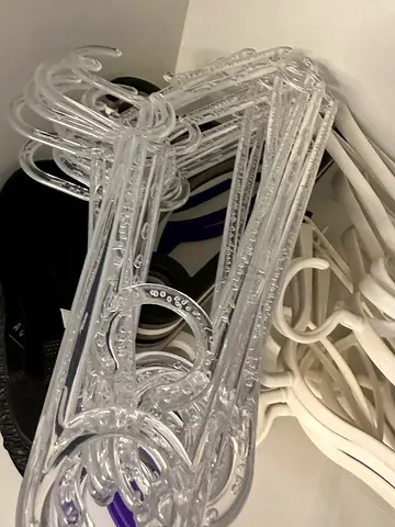 Pack of Clear Plastic Hangers