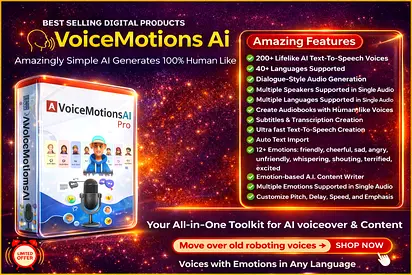Voice Motion AI | Lifetime Subscription | Voice Generator | Create Studio-Quality Voiceovers