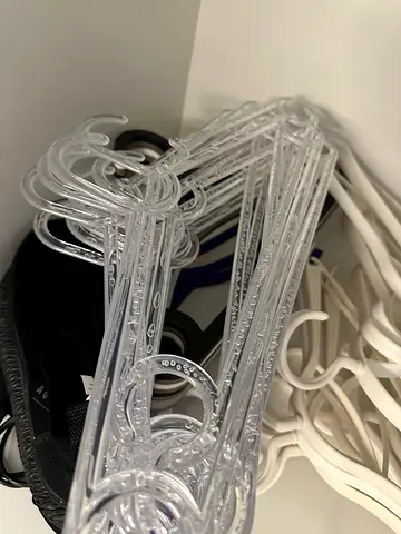 Pack of Clear Plastic Hangers