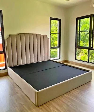 Elegant Upholstered Bed with Chic Headboard