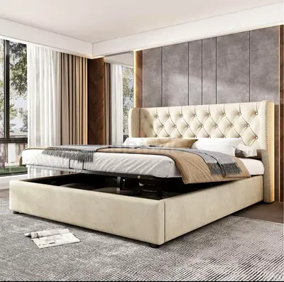 Elegant Upholstered Bed with Storage