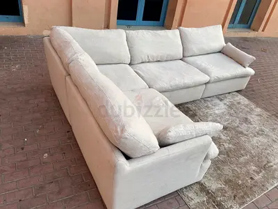 Excellent Condition Home Center Swin feather filled Corner Sofa Beige