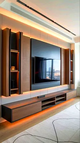 Modern Entertainment Center with LED Backlighting