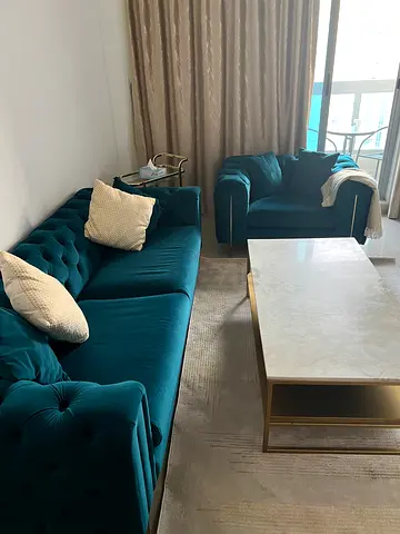 Clean sofa , table , carpet