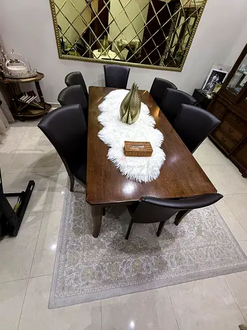 Elegant Dining Table Set with Plush Chairs