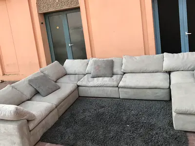 Premium Quality Pan Emirates pianca feather 🪶 filled U Shape Sofa