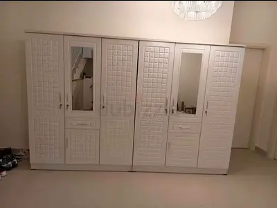 Elegant White Wardrobe with Mirrors