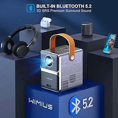 WIMIUS Bluetooth 5.2 Projector with Premium Surround Sound