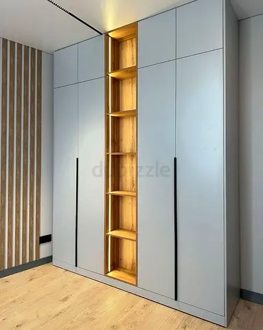 Stylish Modern Wardrobe with Integrated Shelves