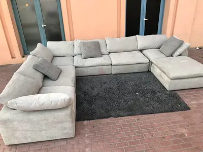 Perfect Condition Pan Home pianca U Shape Sofa with footstool