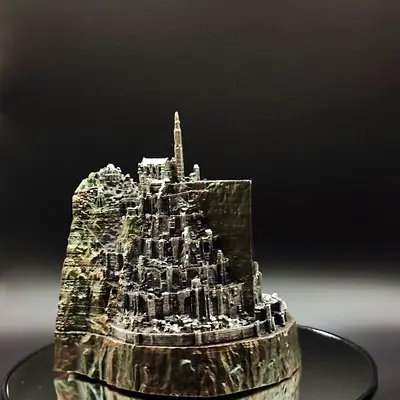 Detailed Sculpture of Minas Tirith from Lord of the Rings