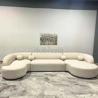 Elegant Curved White Sofa for Sale