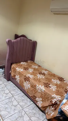 Elegant and comfy pink Bed 190 cm in length , with high pressure mattress . Suitable for one person