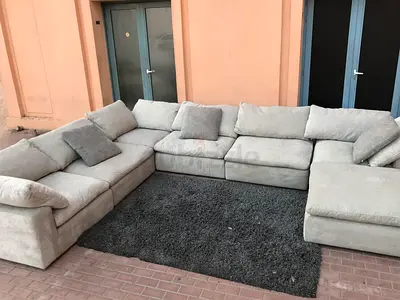 COMFORTABLE Pan Emirates pianca Corner U shape sofa with footstool
