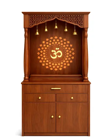 Beautiful Wooden Puja Temple / Mandir with Decorative Design