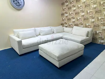 Marina home feather filled lshape sofa with footstool