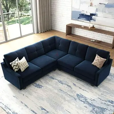Stylish Blue Sectional Sofa for Sale