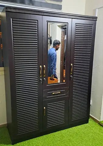 Spacious Wooden Wardrobe with Mirror