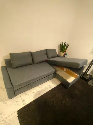 IKEA L Shape Sofa cum bed with big storage and you can fix the storage left or right anyside