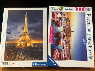 Two 1000-Piece Puzzles Featuring Iconic World Landmarks