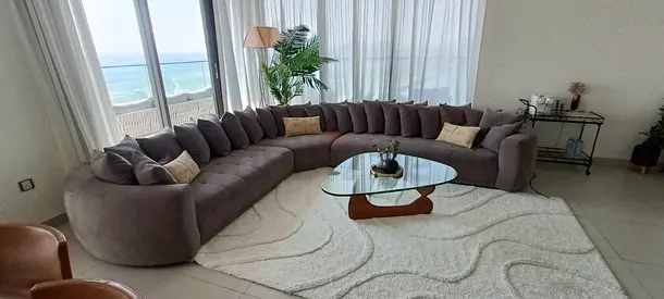 Chattelsmore Stylish and Comfortable Curved sofa Set with Elegant Coffee Table