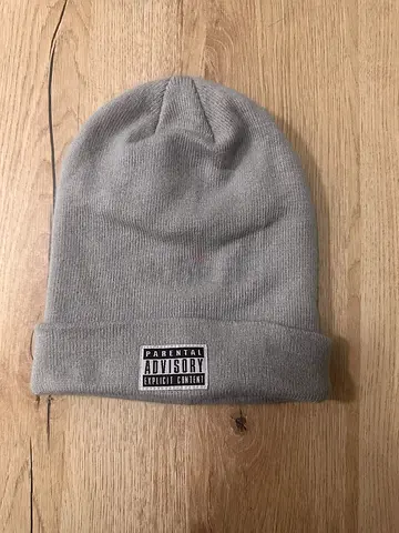 Stylish Grey Beanie with Advisory Patch