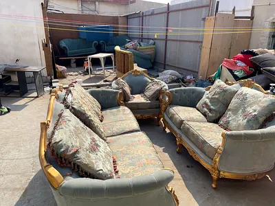 Elegant Vintage sofa Set with Golden Accents