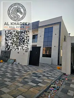 Modern villa for sale in Al Zahia, 3014 sq ft, 4 master rooms, hall, majlis, kitchen, yard. Prime lo