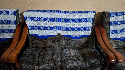 Vintage Wooden Armchair with Comfortable Cushion