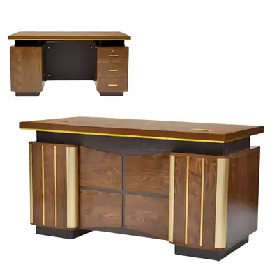 Premium Solid Wood Executive Office Desk 140 cm – Contemporary Luxury Writing Table for Professional