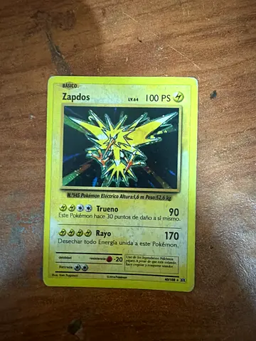 Rare Zapdos Pokémon Card from 1999