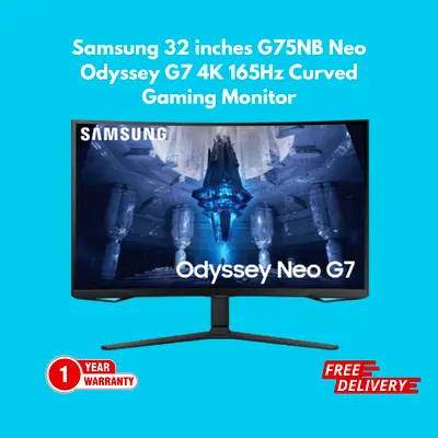 Samsung 32 inches G75NB Neo Odyssey G7 4K 165Hz Curved Gaming Monitor