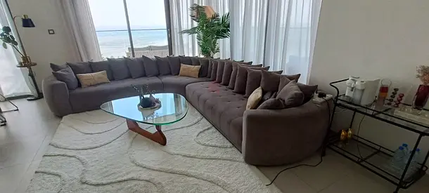 Chattelsmore Stylish and Comfortable Curved sofa Set with Elegant Coffee Table