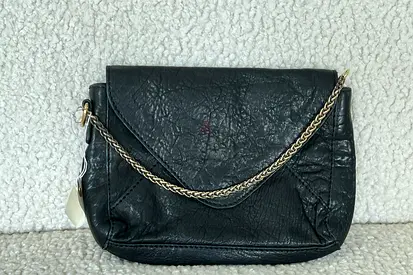 Edgy Black Leather Messenger Bag – Urban Industrial Shoulder Bag