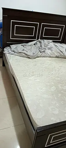 Stylish Wooden Bed Frame with Comfortable Mattress