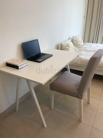 Stylish White Study Table with Chair