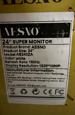 AESNO 24 Super Monitor - Crisp 180Hz Display