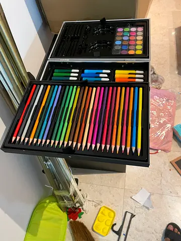 Art kit Storage with Colored Pencils and Markers