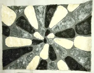 Modern Abstract Rug in Gray and White سجادة أنيقة متعددة الالوان استعمال خفيف 180x 270 cm