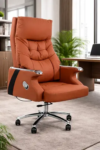Brown Ergonomic Office Chair with Lumbar support - Office Chair with Soft Cushion Seating